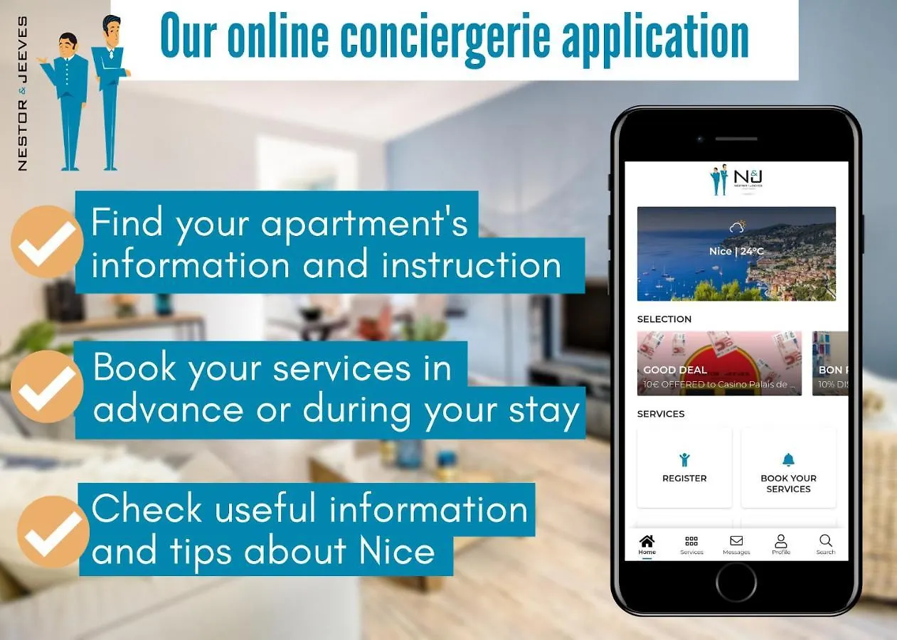 Apartment Nestor&Jeeves - Suite Flora - Promenade Des Anglais - Central Nice